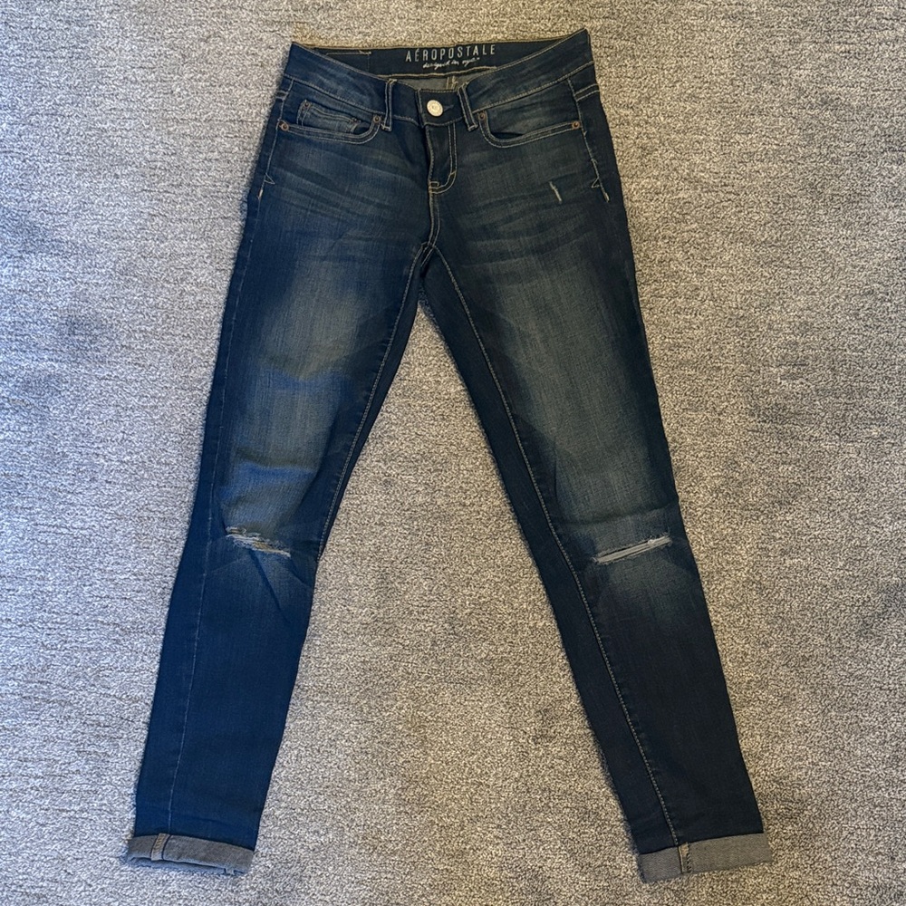 Aeropostale Women's Dark Blue Skinny Jeans